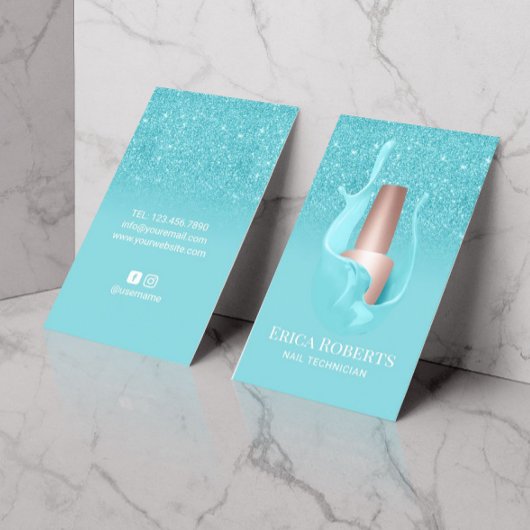 ネイルサロンターコイズポーランドスプラッシュメイクアップアーティスト 名刺