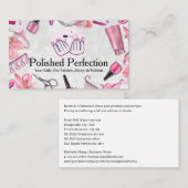 ネイルサロンツール | 磨き上げた手のマニキュアのロゴ 名刺 (正面/裏面)