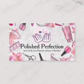 ネイルサロンツール | 磨き上げた手のマニキュアのロゴ 名刺 (正面)