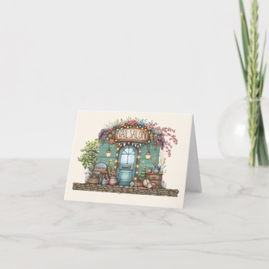 ネイルサロンノートカードまたは感謝 サンキューカード (正面)