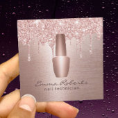 ネイルサロンバラ金ゴールドグリッタードリップスメイクアップアーティスト スクエア名刺