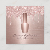 ネイルサロンバラ金ゴールドグリッタードリップスメイクアップアーティスト スクエア名刺 (正面)