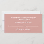 ネイルサロンバラ金ゴールドドリップギフト券 (裏面)