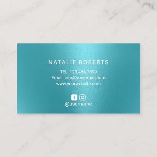 ネイルサロンバラ金ゴールドドリップスターコイズタイポグラフィ 名刺 (裏面)