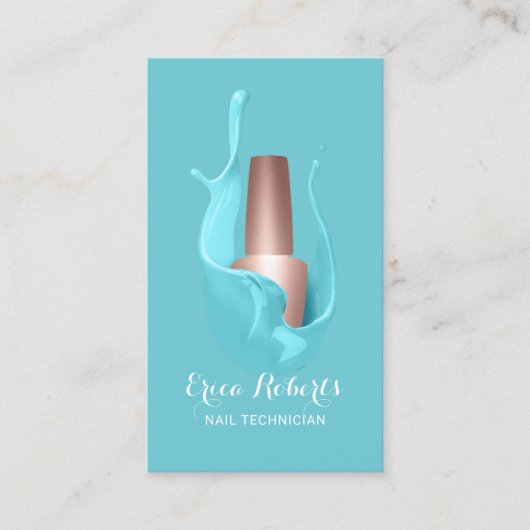 ネイルサロンバラ金ゴールドポーランドターコイズスプラッシュ 名刺 (正面)