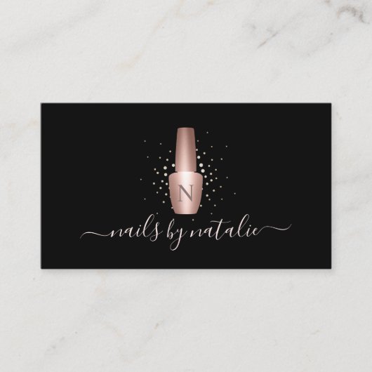 ネイルサロンバラ金ゴールドポーランドボトルメイクアップアーティスト 名刺 (正面)