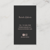 ネイルサロンバラ金ゴールドポーランドマニキュリストブラック金ゴールド 名刺 (裏面)