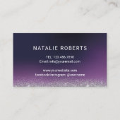 ネイルサロンパープルラグジュアリーダイヤモンドタイポグラフィ 名刺 (裏面)