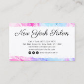 ネイルサロンピンクガーリーブルー抽象芸術水彩画 名刺 (裏面)