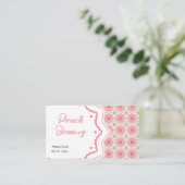 ネイルサロンピンクブラックパターン編集可能 名刺 (スタンド正面)