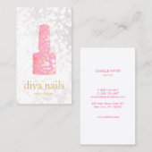 ネイルサロンピンク金ゴールドポーランドボトルマニキュリスト 名刺 (正面/裏面)