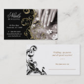 ネイルサロンブラック金ゴールドスパークル 名刺 (正面/裏面)