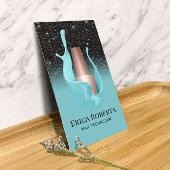 ネイルサロンブラック&ターコイズポーランドメイクアップアーティスト 名刺