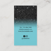 ネイルサロンブラック&ターコイズポーランドメイクアップアーティスト 名刺 (裏面)