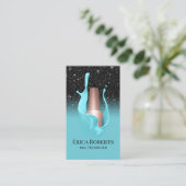 ネイルサロンブラック&ターコイズポーランドメイクアップアーティスト 名刺 (スタンド正面)