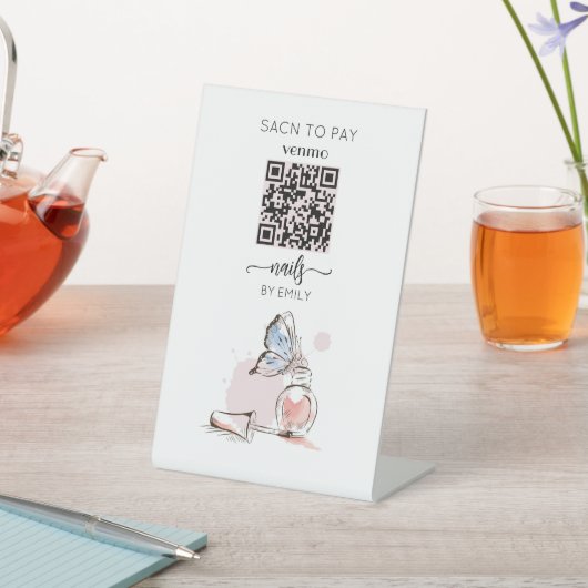 ネイルサロンベンモQRコード支払 | スキャンして支払う 台座サイン (インサイチュ)