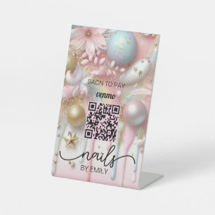 ネイルサロンベンモQRコード支払   スキャンして支払う 台座サイン