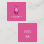 ネイルサロンホットピンクポーランドマニキュリスト美しい スクエア名刺 (正面/裏面)