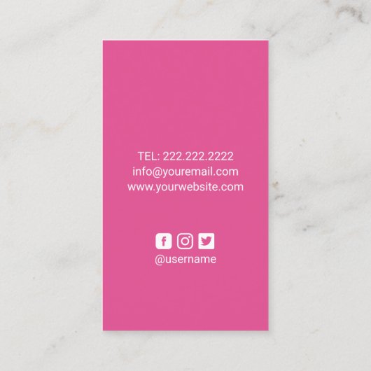ネイルサロンホットピンクポーランドマニキュリスト美しい 名刺 (裏面)
