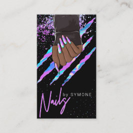 ネイルサロンホログラフィックモダンGlamトレンディー 名刺