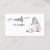 ネイルサロンポーランドボトルスケッチ赤面ピンク ロイヤリティカード (正面)