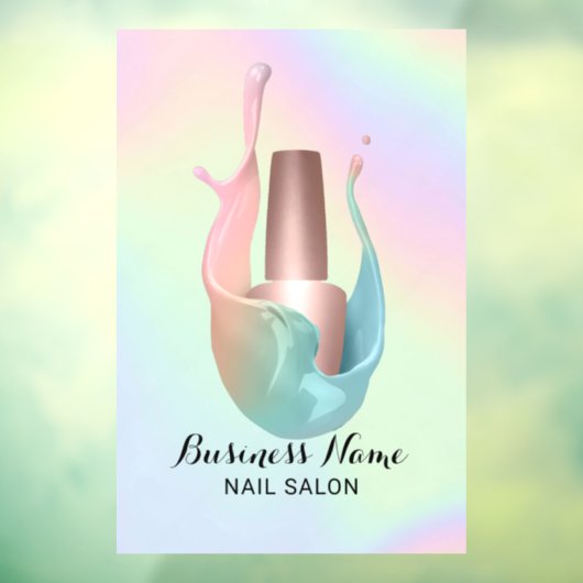 ネイルサロンポーランドボトルパステルユニコーンスプラッシュ ウィンドウサイン (シート3)