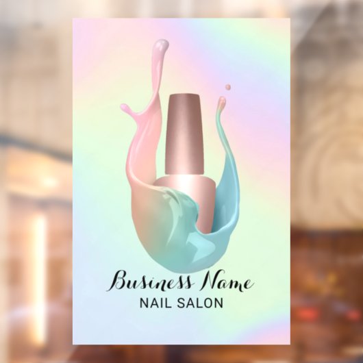 ネイルサロンポーランドボトルパステルユニコーンスプラッシュ ウィンドウサイン (シート2)