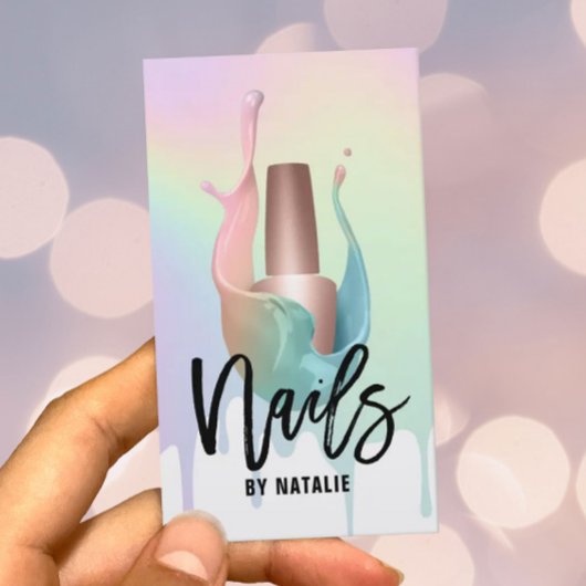 ネイルサロンポーランドボトルパステルレインボドリップス 名刺
