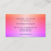 ネイルサロンポーランドボトルマニキュア型ホログラフィック 名刺 (裏面)