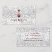 ネイルサロンポーランドボトルモダンシルバーシークイン 名刺 (正面/裏面)
