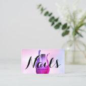 ネイルサロンポーランドマニキュリストウォーターカラーピンクグラデーション 名刺 (スタンド正面)