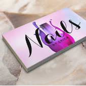 ネイルサロンポーランドマニキュリストウォーターカラーピンクグラデーション 名刺