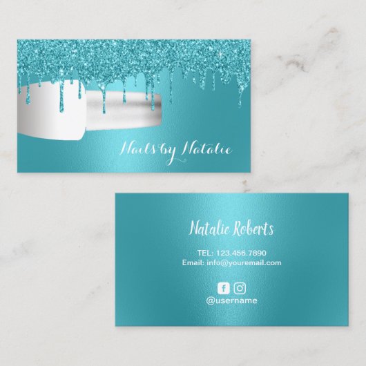 ネイルサロンポーランドマニキュリストターコイズドリップス 名刺 (正面/裏面)