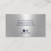 ネイルサロンポーランドマニキュリストネイビー&シルバーグリッター 名刺 (裏面)