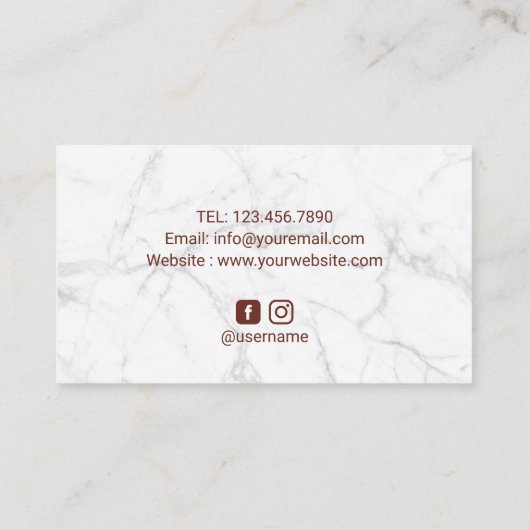 ネイルサロンポーランドマニキュリストバラ金ゴールドタイポグラフィ 名刺 (裏面)