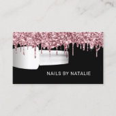 ネイルサロンポーランドマニキュリストバラ金ゴールドドリップ 名刺 (正面)