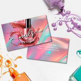 ネイルサロンポーランドマニキュリストパステルホログラフィック 名刺