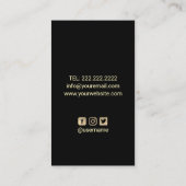 ネイルサロンポーランドマニキュリモダンストブラック&金ゴールド 名刺 (裏面)