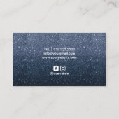 ネイルサロンポーランドメイクアップアーティストネイビーブルーグリッター 名刺 (裏面)
