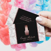 ネイルサロンポーランドメイクアップアーティストバラ金ゴールド大理石 名刺