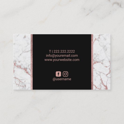 ネイルサロンポーランドメイクアップアーティストバラ金ゴールド大理石 名刺 (裏面)