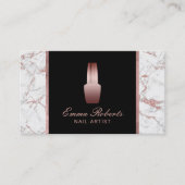 ネイルサロンポーランドメイクアップアーティストバラ金ゴールド大理石 名刺 (正面)