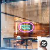 ネイルサロンマニキュアペディキュアピンクブルー ウィンドウサイン (カフェ窓)