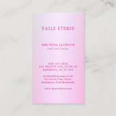 ネイルサロンマニキュアモダンルポリッシュエレガントピンク 名刺 (裏面)