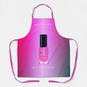 ネイルサロンマニキュアモダンルポーランドピンクグリッター エプロン (正面)