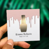 ネイルサロンマニキュリストバラ金ゴールド滴下 スクエア名刺