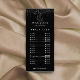 ネイルサロンマニキュリストブラックドリップス価格表 ラックカード