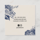 ネイルサロンマニキュリストブルーフローラエステティシャン スクエア名刺 (裏面)