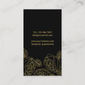 ネイルサロンマニキュリストラグジュアリー金ゴールドフローラマニキュア 名刺 (裏面)