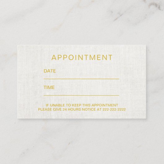 ネイルサロンマニキュリスト金ゴールドスクリプトアポイントメント 予約カード (裏面)